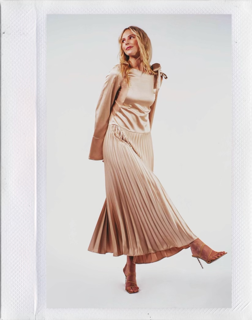 Plissee Dress | champagne poppin