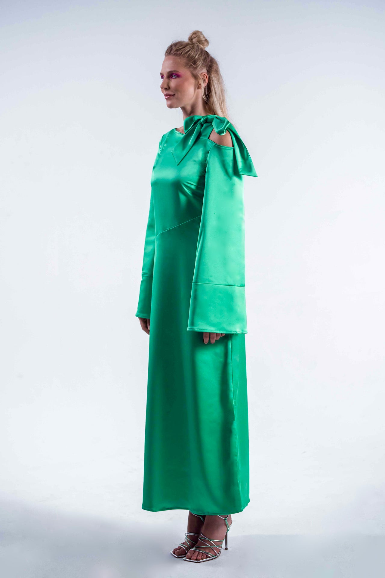 OffShoulder Dress | emerald green
