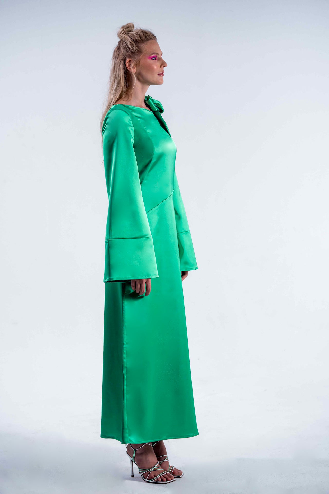 OffShoulder Dress | emerald green