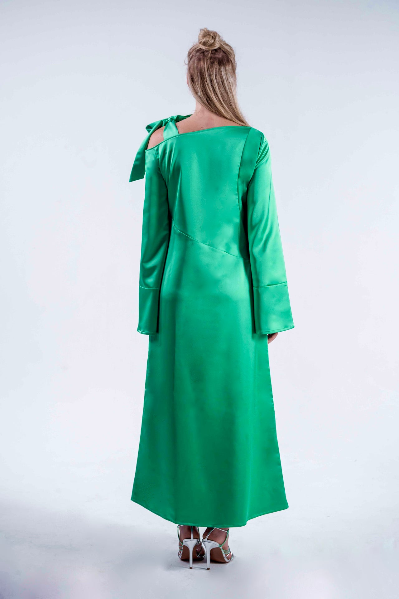 OffShoulder Dress | emerald green